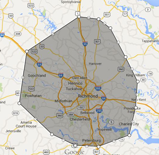 Richmond, VA Dumpster Rental Service Area